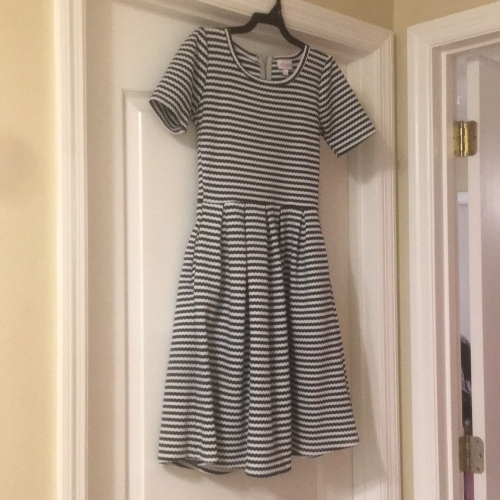 A lularoe blue and white dress